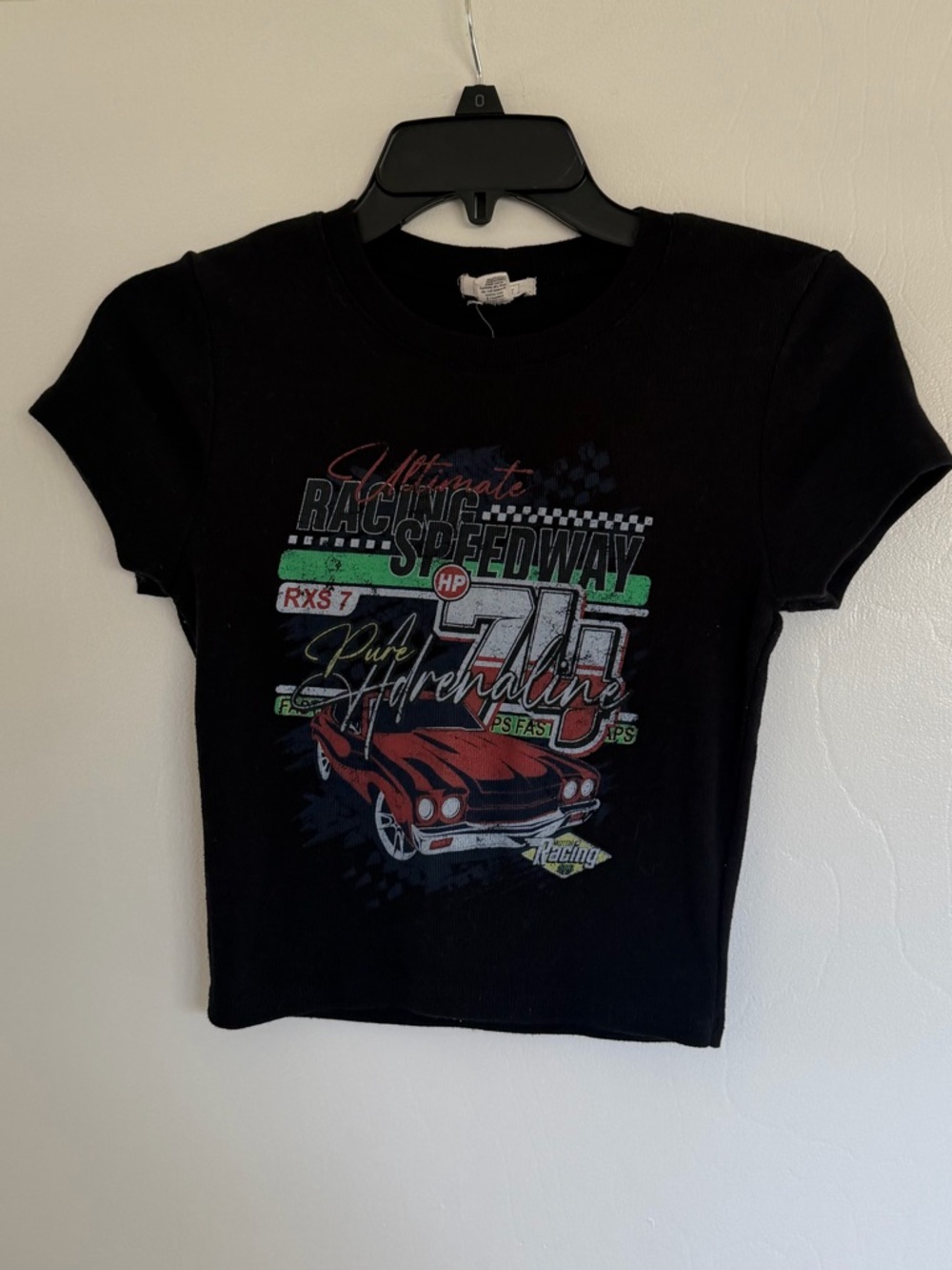 Tilly’s Black Tee with Red Race Car Graphic